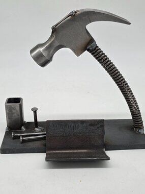 Sugarpost Hammer Themed Metal Desk Organizer & Pen Holder Man Cave Office